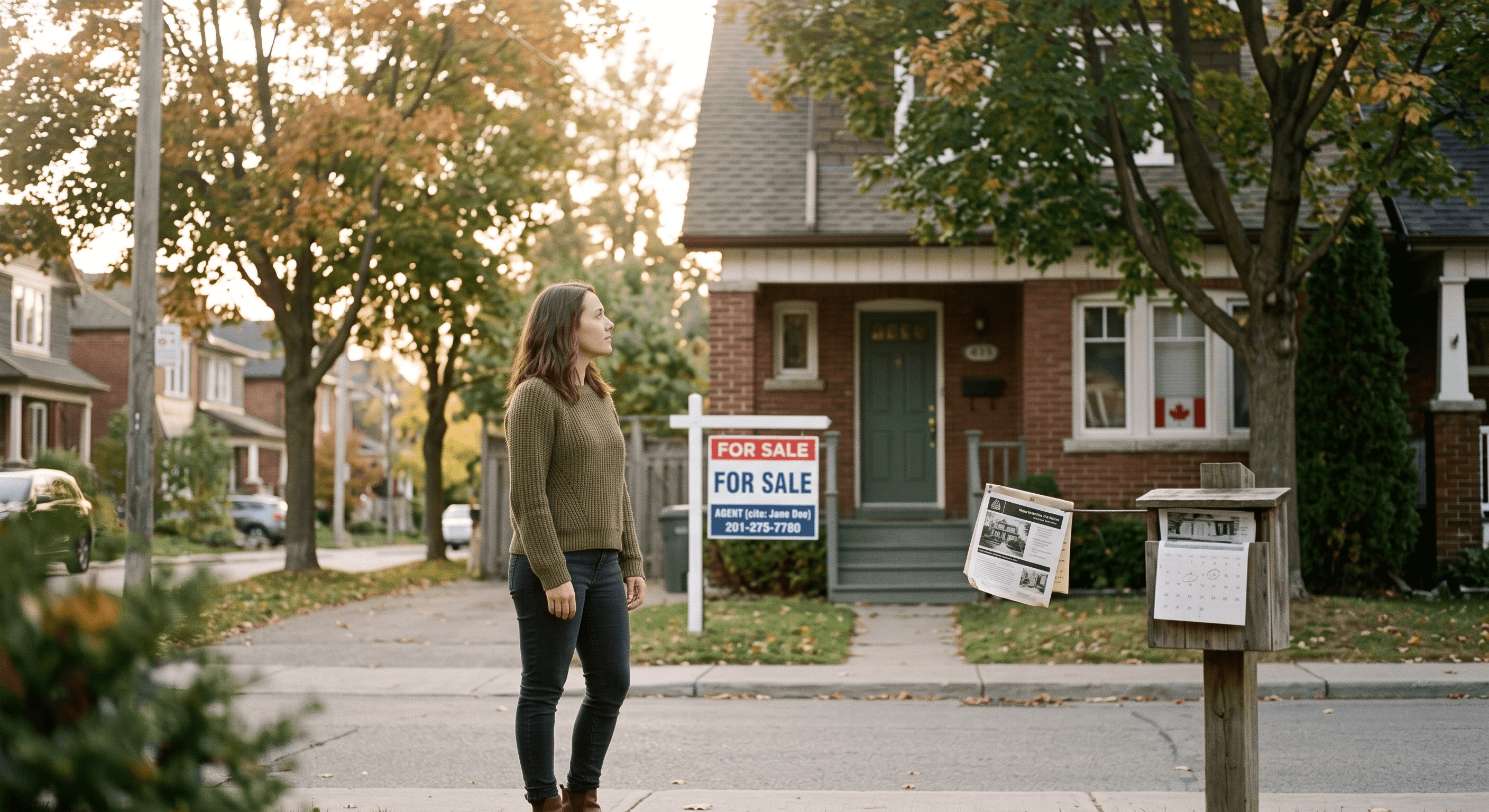 Person looking toward a home at golden hour, considering the cost of waiting to buy while prices rise