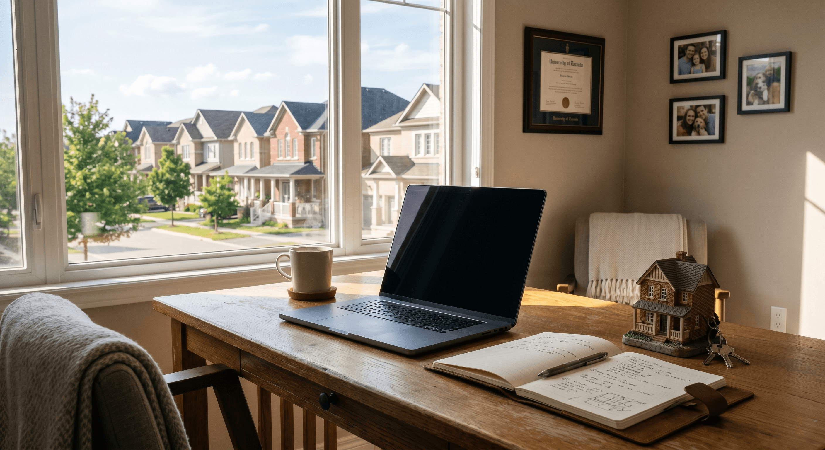 An open planner on a desk with house keys beside them, representing the discipline and habits required to succeed in a rent-to-own program