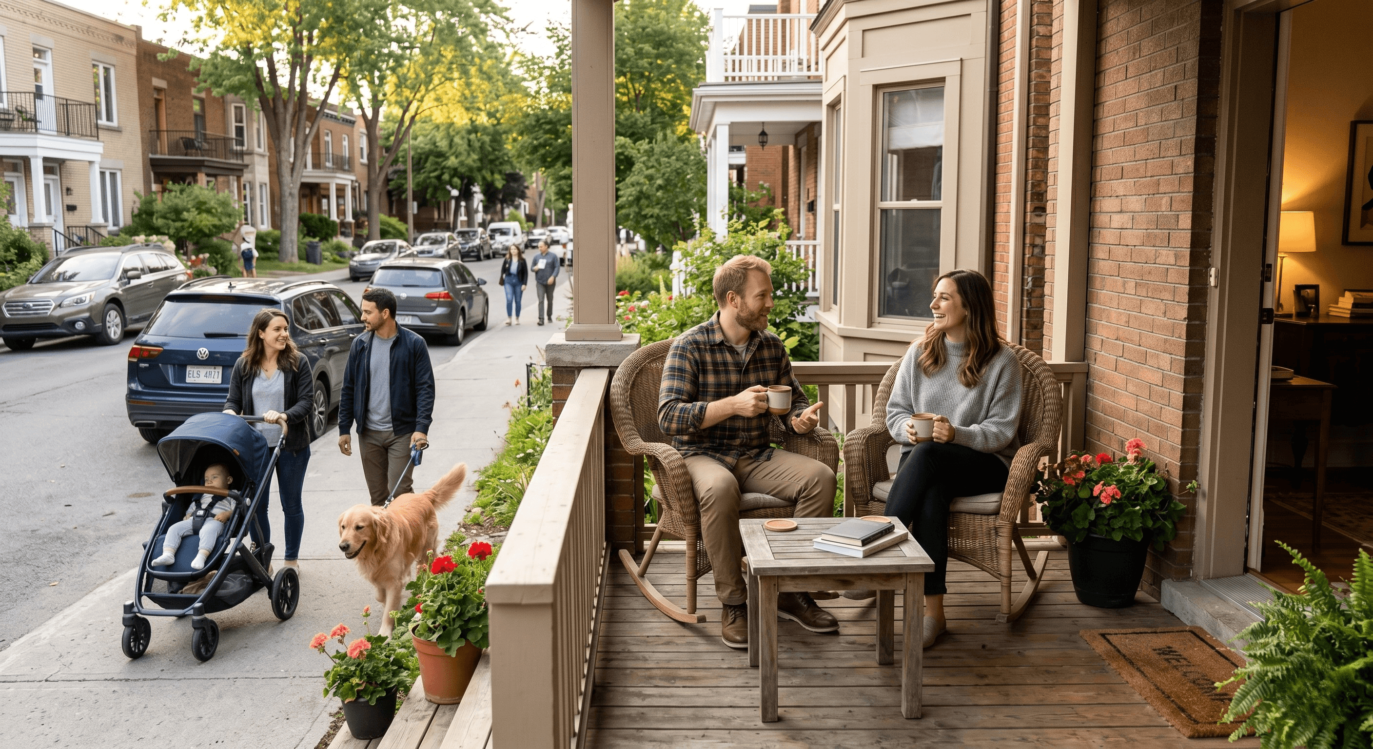 A couple reviewing their rent-to-own program options at home.